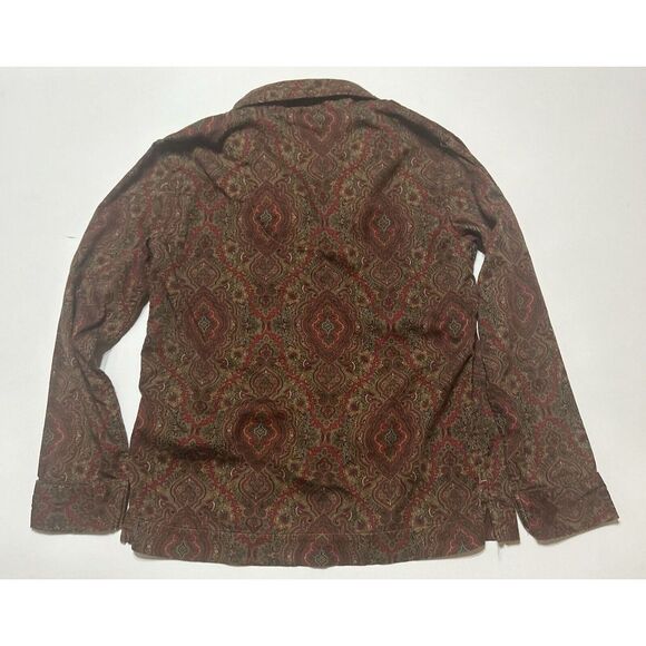 Lauren Ralph Lauren Shirt Womens Petite Small Paisley Leisure Pajama  Embroidery - Picture 3 of 9